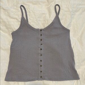 American Eagle Outfitters Gray Ribbed Sleeveless Camisole